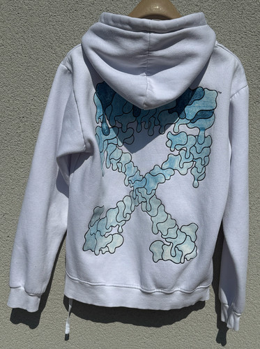 OFF WHITE Felpa con cappuccio Off White Freccia Fusa Bianca Donna Taglia MEDIA