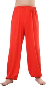 Kid Boys Girls Kung Fu Harem Pants Elastic Waist Taichi Martial Arts Trousers @@ - Picture 1 of 15
