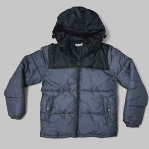 H&M Boys Hooded Puffer Jacket, Kids Snow Jacket, Size: 16Y, Dark Grey/Black-USED - Picture 1 of 4