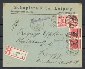 Carta Orts-R Leipzig Portoperiode 20 Infla 5Mio. (2x)+2Mío.(2x) - b11373 - Imagen 1 de 2