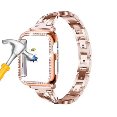 Funda con correa X-Bling iWatch para Apple Watch Band Series 6 5 432 1 SE 38 40 42 44 mm Foto 1 de 2