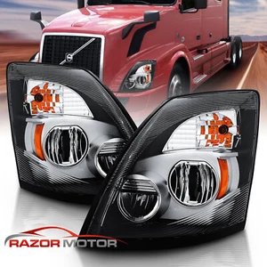 Par de lámparas de faros LED cromadas de alta potencia de alta potencia 2004-2017 para Volvo VNX VNL - Imagen 1 de 7