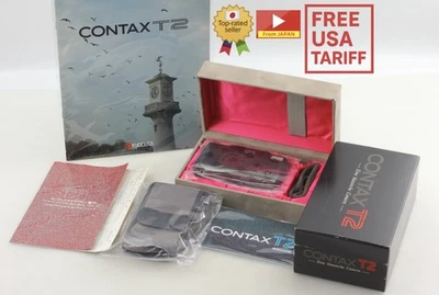 All Works [Top MINT+++ in Box] Contax T2 Titan Black 35mm Film Camera From JAPAN - Image 1 of 4