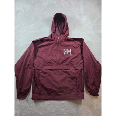 Jaqueta Aggies Masculina Estado do Novo México S Marrom Anorak Bolsos Quebra-Vento Y2K - Imagem 1 de 4