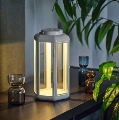 IKEA ROTERA Lantern for Tea Light Candle Indoor Outdoor White Metal Aesthetic - Image 1 of 2