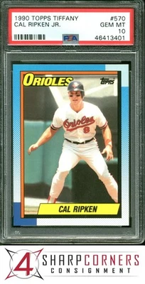 1990 Topps Tiffany #570 Cal Ripken Jr. Orioles Hof PSA 10 Foto 1 de 4