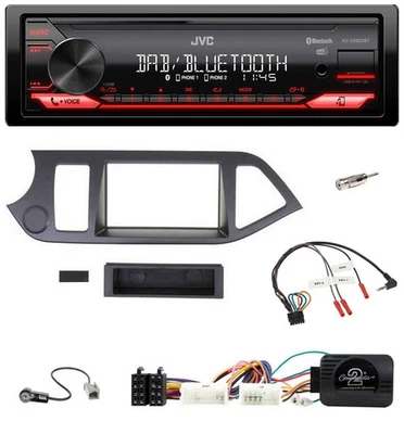 JVC Bluetooth USB DAB Lenkrad Autoradio für Kia Picanto ab 2011 ohne Start-Stop - Bild 1 von 4