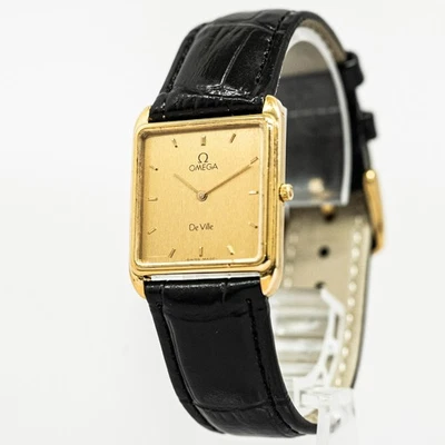 Sin Tarifas *Casi Como Nuevo* Vintage 1982 OMEGA De Ville Cal.1377 Cuarzo Oro 27mm Hombres Foto 1 de 4