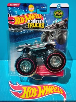 2025 HOT WHEELS MONSTER TRUCKS BATMAN CLASSIC TV SERIES BATMOBILE TREASURE HUNT - Image 1 of 4