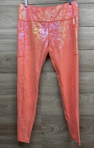 CVG Constantly Varied Gear Glisten Here Pink Coral Print Squat Proof Leggings L - Picture 1 of 8