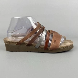 Naot Sandalen Damen 41 US 10 braun Peyton Leder Keilabsatz Riemchen Slipper Pantoletten - Bild 1 von 10