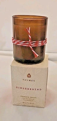 Thymes Gingerbread Candle 60g 2oz Aromatic Votive Glass In Box Discontinued - Image 1 of 4