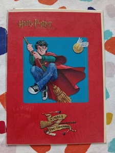 Vintage Harry Potter Blank Greetings Card New Unused Original Art Quidditch - Picture 1 of 2