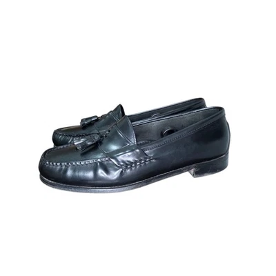 Zapatos de vestir Dexter para hombre de 10 WW anchos de cuero negro con borla hechos en EE. UU. Foto 1 de 4