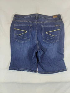Seven7 Jeans Shorts Women's 12 Sunset Bermuda Five Pockets Denim Stretch Blue - Picture 1 of 10