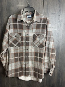 Vintage Fieldmaster Flannel Shirt Mens Large  Shacket Plaid Wool Blend - Picture 1 of 7