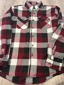 DIXXON FLANNEL COMPANY camicia abbottonata uomo grande nera rossa a quadri Southpaw - Foto 1 di 7