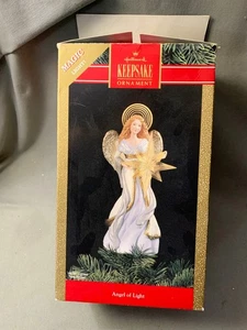Hallmark Keepsake 9 1/2" ornamento 1991 angelo della luce albero topper illuminato con scatola - Foto 1 di 6