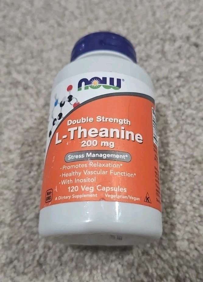 NOW FOODS L-Teanina Doble Fuerza 200 mg *MAYOR 120 Cápsulas Vegetales - Exp 1/28 Foto 1 de 1