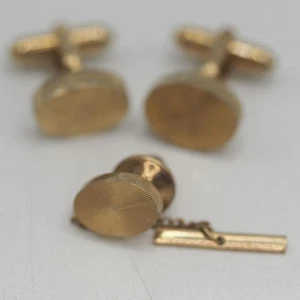 Conjunto de pasadores de corbata de gemelos para hombre diseño tono dorado Anson joyería para hombre - Imagen 1 de 2