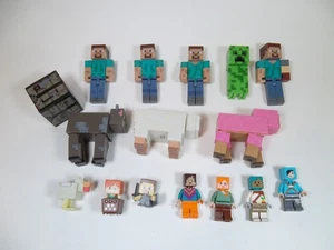 Minecraft gemischtes lose Konvolut Spielfiguren mit einigen Lego Teilen, wie abgebildet - Bild 1 von 4