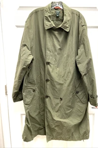 J. Gabardina Crew verde ejército algodón/nailon talla XL falta cinturón - Imagen 1 de 8