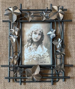 Brushed Leaf Metal Picture Frame Botanical  Cottage Core Steampunk Retro - Picture 1 of 7