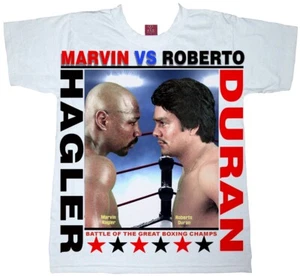 MARVIN HAGLER VS ROBERTO DURAN T-SHIRT, CANELO, DELAHOYA, THOMAS HEARNS, CHAVEZ - Picture 1 of 2