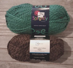 yarn lux bulky crochet knit #6 2 skeins caribbean  brown new - Picture 1 of 2