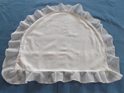 taie, housse coussin, forme demie lune, mono JD, ancienne - Photo 1/4