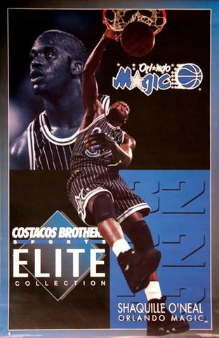 SHAQ Shaquille O'Neal ELITE 1994 Orlando Magic NBA  POSTER #4407 New Sealed Pkg Cover