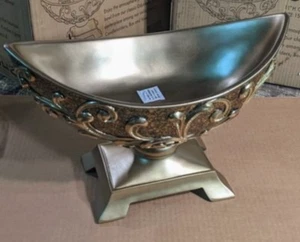 CUENCO DECORATIVO DORADO BARROCO MÁRMOL POLIRESINA - Imagen 1 de 1