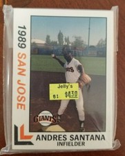 1989 San Jose Giants Minor League Baseball Set including Andres Santana