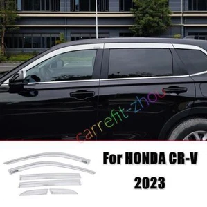 For Honda CR-V 2023-2024 silver Window Wind Visors Rain Guard Vent Deflectors - Picture 1 of 7