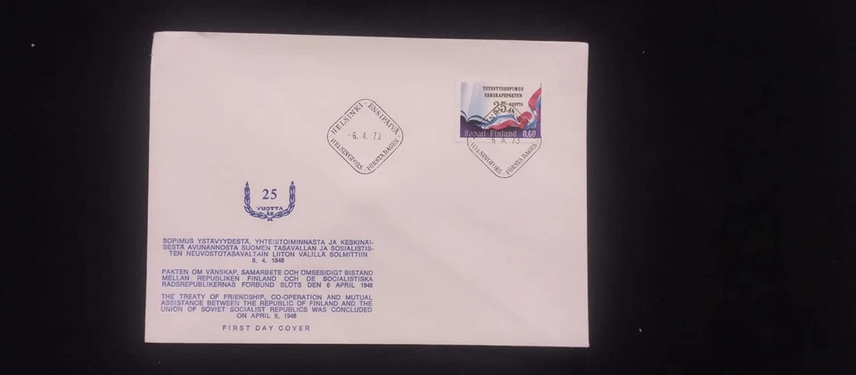 C) 1973. FINLAND. FDC. TREATY OF FRIENDSHIP WITH THE SOVIETS. XF - Image 1 of 1