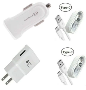 Fast Adaptive Wall USB-C Cable QC 3.0 Car Adapter For LG K51/Q70/Velvet/Reflect - Picture 1 of 25