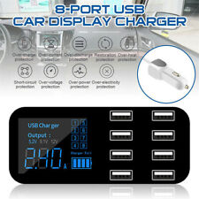 Car 8-Port USB Charger Digital Current Voltage Display Cigarette Lighter Input