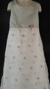 Brooke Lindsay ärmelloses grün-weißes Kleid mit lila Blumen Größe 8 - Bild 1 von 3
