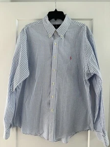 Ralph Lauren Slim Fit Button Down Long Sleeve Blue Check Men's Size 2XL - Picture 1 of 7