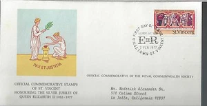 1977 St. Vincent Island FDC Silver Jubilee Issue - Picture 1 of 2