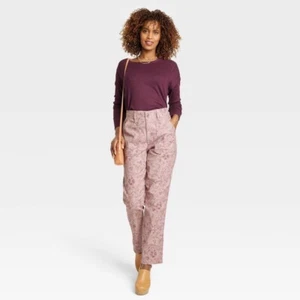Pantalones de pierna recta para mujer - Knox rosa floral XL - Imagen 1 de 4