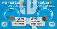 2 x Renata 379 Watch Batteries, 0% MERCURY Equivalent c, Swiss Made