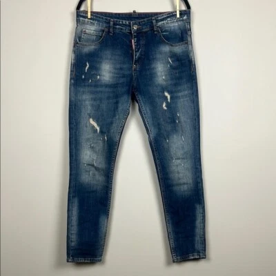Pantalones de mezclilla DSQUARED2 azules ajustados desgastados / talla 32 Foto 1 de 4