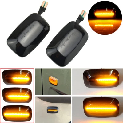 Black For Toyota Land Cruiser 70 80 90 100 Hilux LED Dynamic Side Marker Light Foto 1 de 4