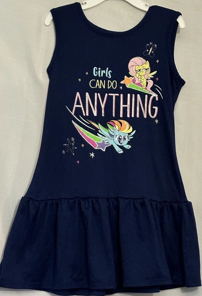 My Little Pony Stretch Drop Waist Shift Stretch Navy Blue Girl’s Size 6/6X EUC - Image 1 of 4