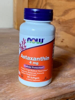 NOW астаксантин 4 мг 90 мягких гелей (без ГМО)   - Изображение 1 из 2
