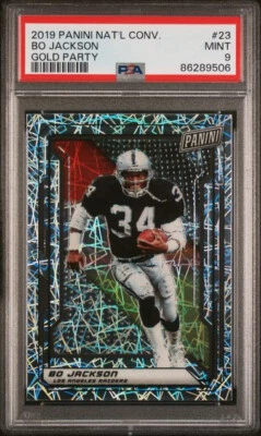 2019 Panini National Conv VIP Gold Party Lazer Prizm Bo Jackson PSA 9 Raiders - Image 1 of 2