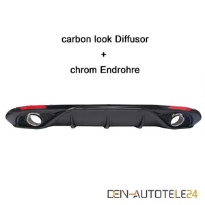 Heckdiffusor Auspuffblende für Alfa Romeo Giulia Limousine 16-18 CARBON+ CHROM - Picture 1 of 6