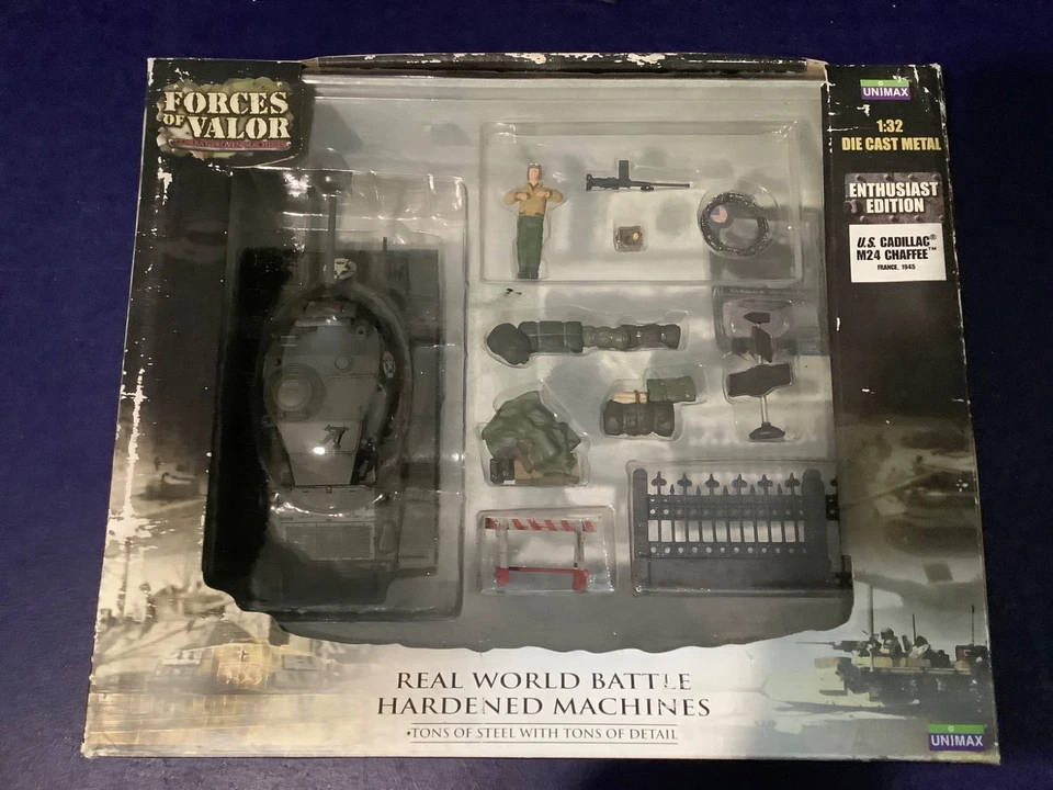 Rare Forces of Valor US Cadillac M24 Chaffee France 1945 80048 1:32 Scale Tank. - Image 1 of 4