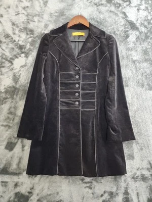 Chaqueta para mujer Cynthia Steffe negra con estampado frontal cierre de botones manga larga talla M Foto 1 de 4